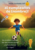 Tarjeta Cumpleaños Niño Futbol