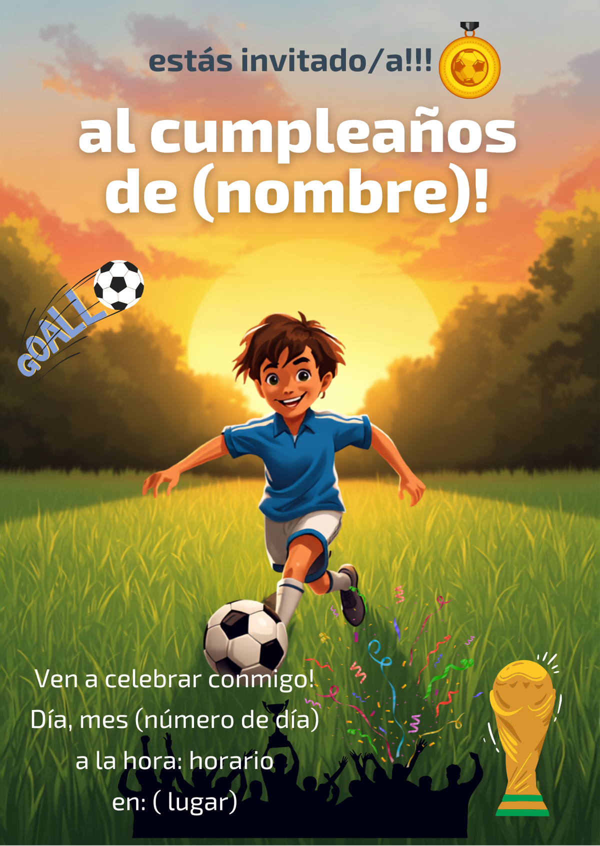 Boy's Soccer Birthday Card