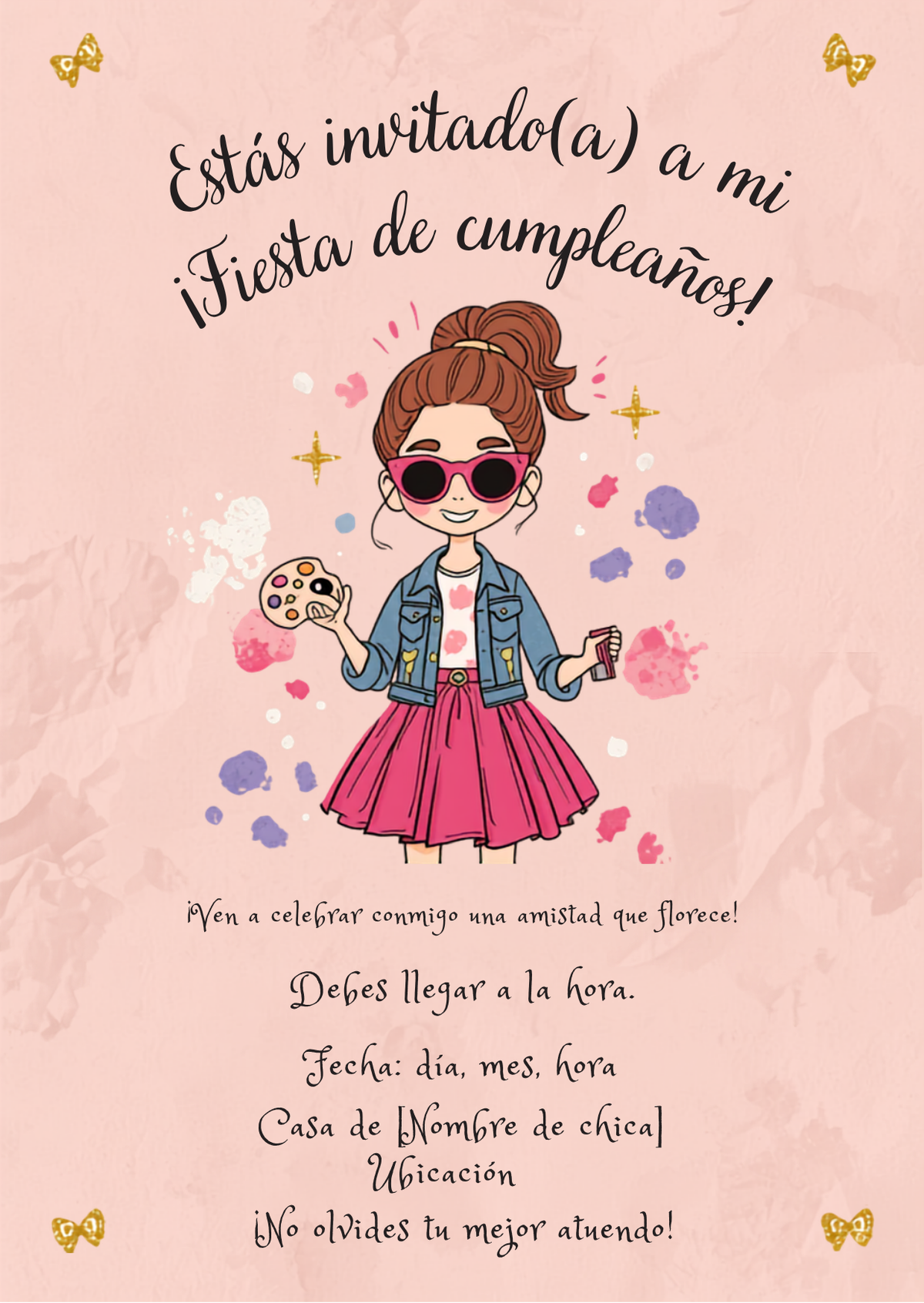 Girl's Birthday Invitation (Template)