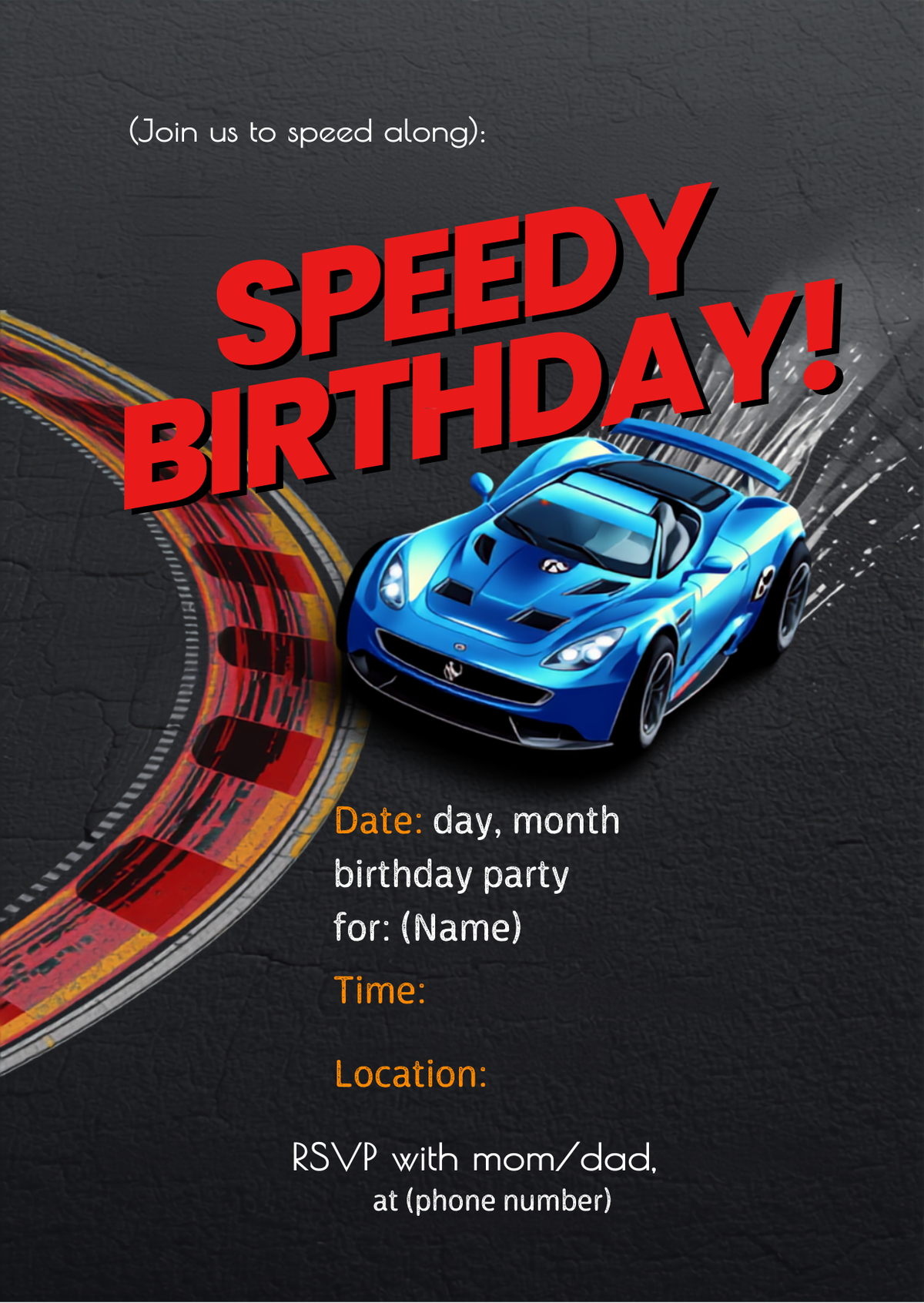 Invitación de Cumpleaños(Autos) / Birthday Invitation (Cars)