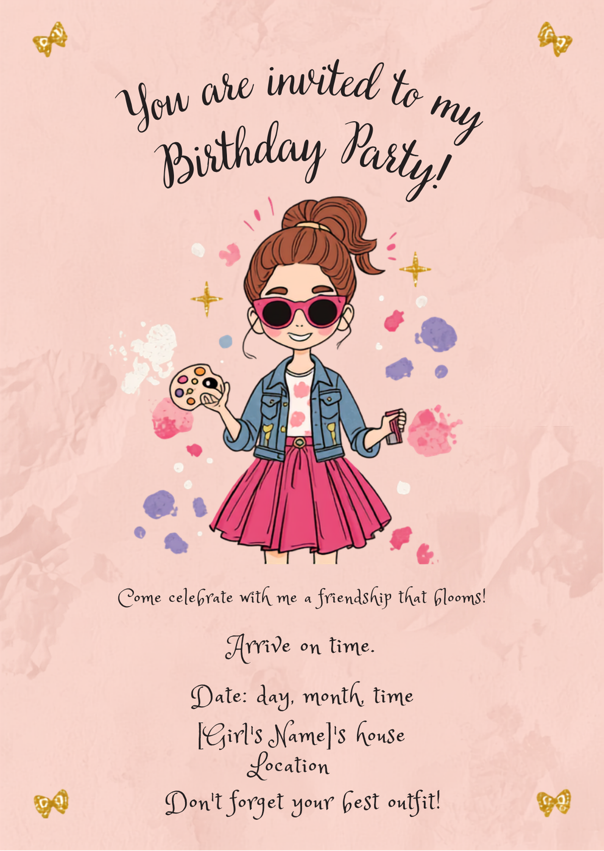 Girl's Birthday Invitation (Template)