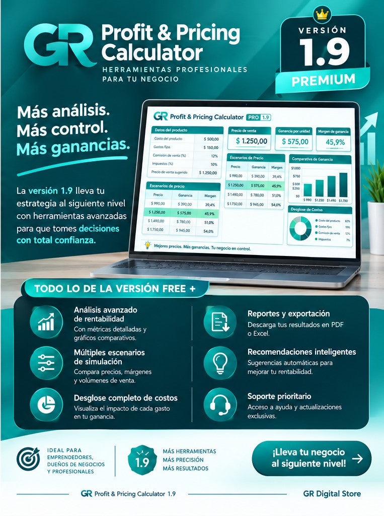 Profit & Pricing Calculator V1.9PRO || Calculadora de Precios y Ganancia V1.9PRO