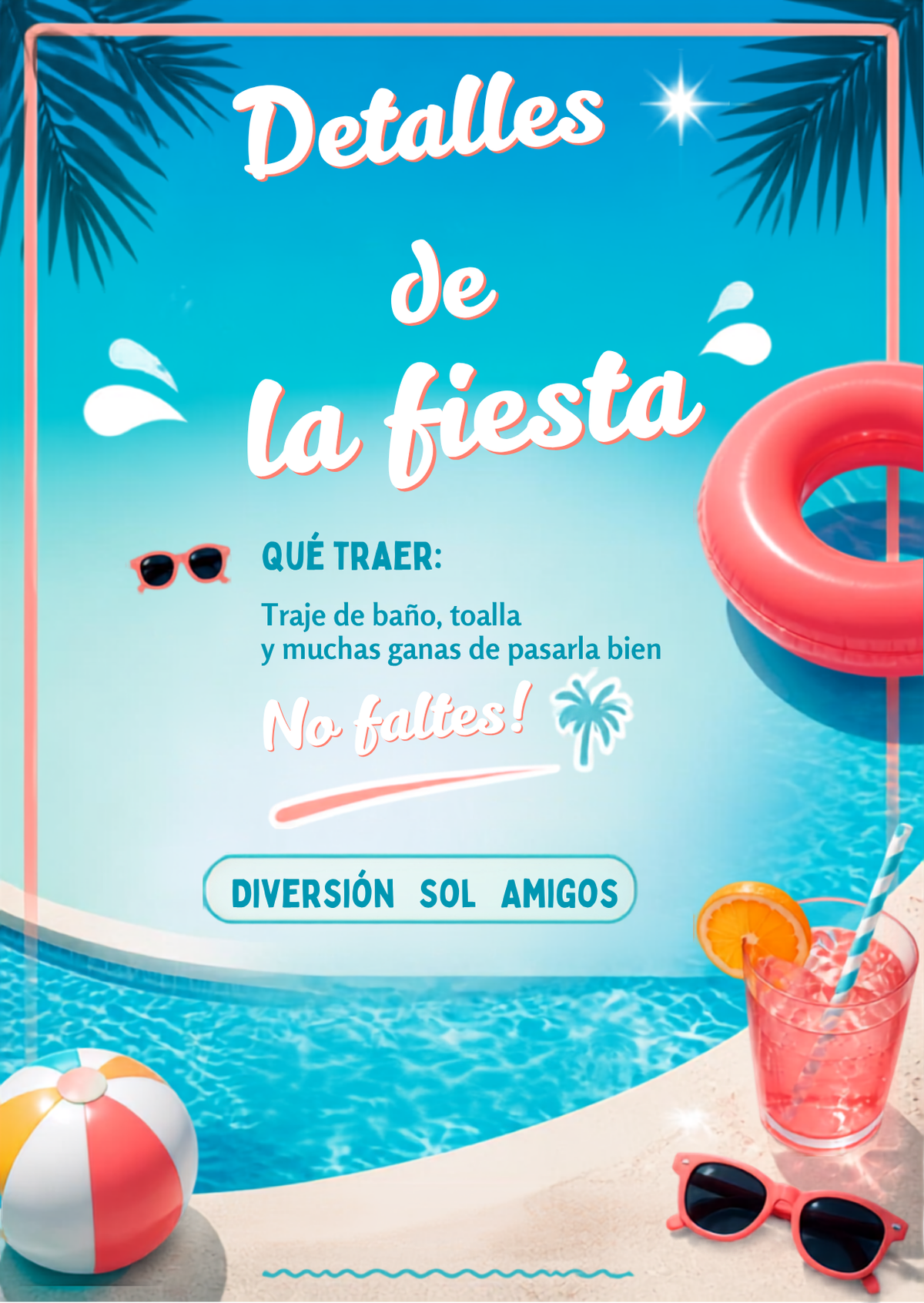 Invitación a Fiesta en la piscina / Pool Party invitation