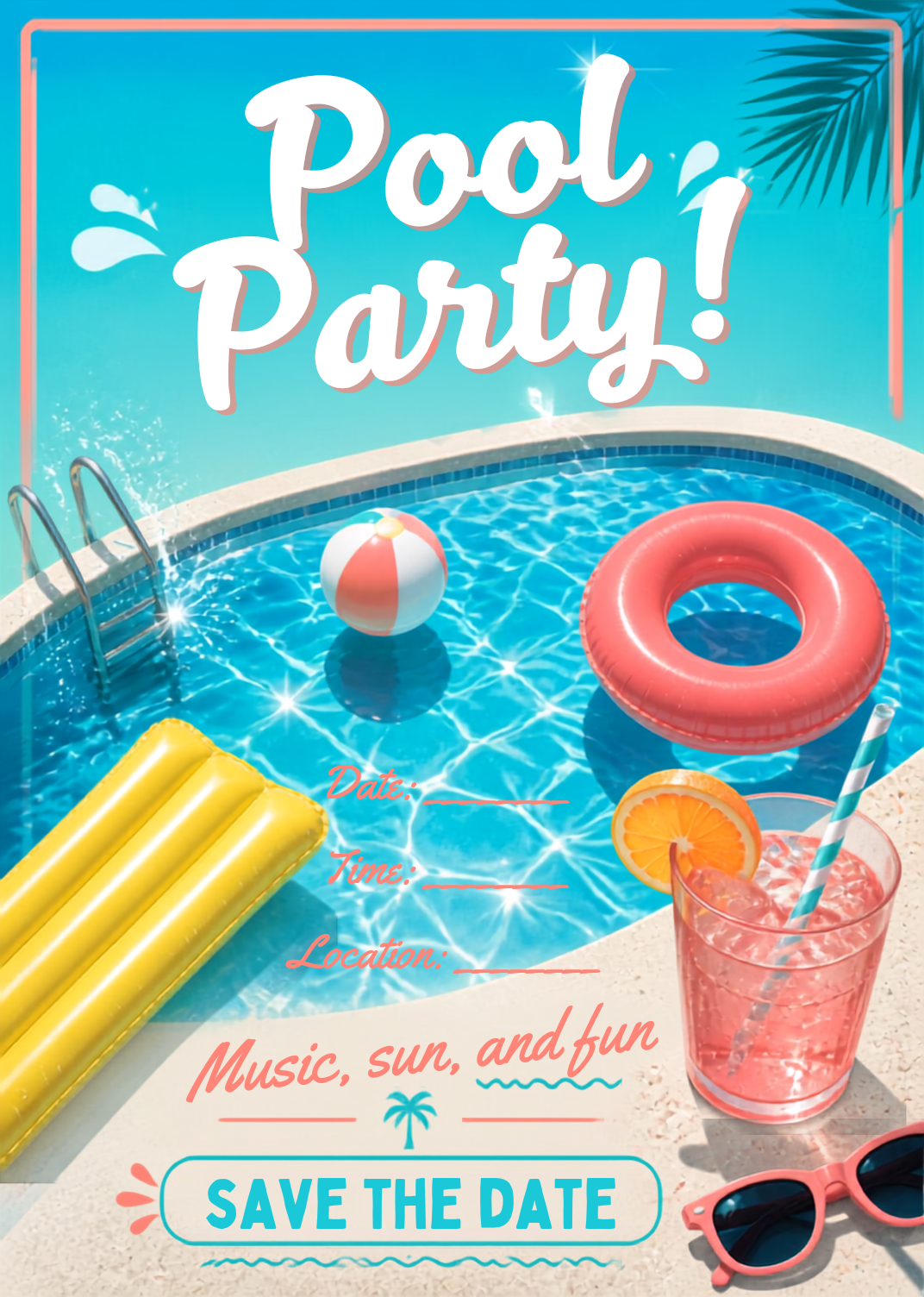 Invitación a Fiesta en la piscina / Pool Party invitation