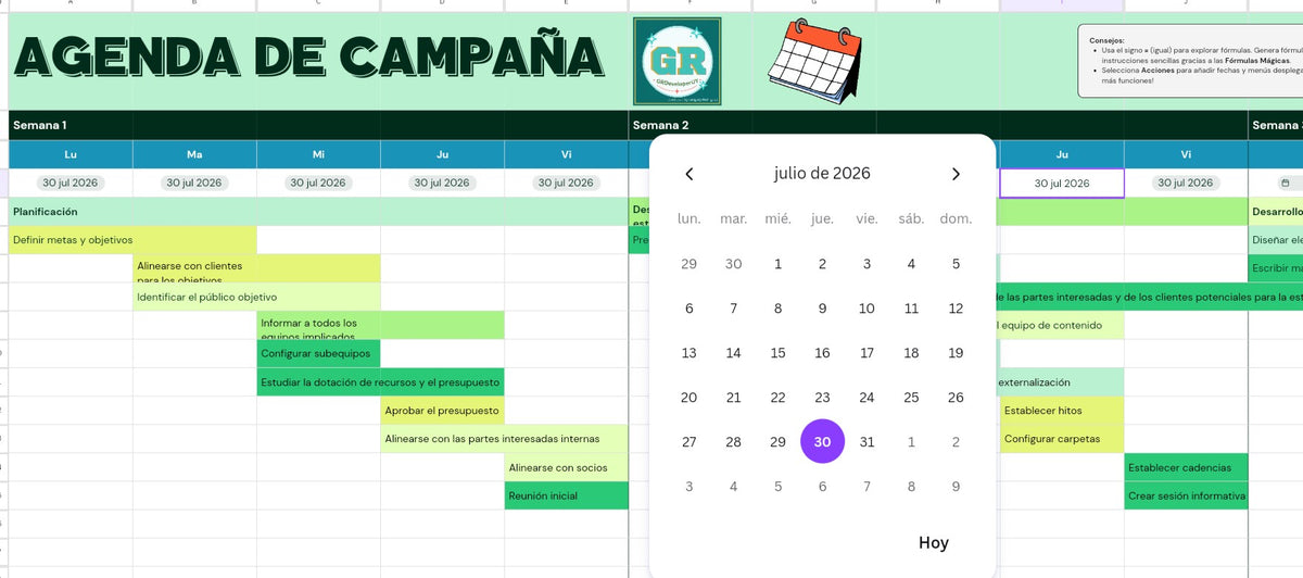 Campaign Schedule / Illustrative and editable