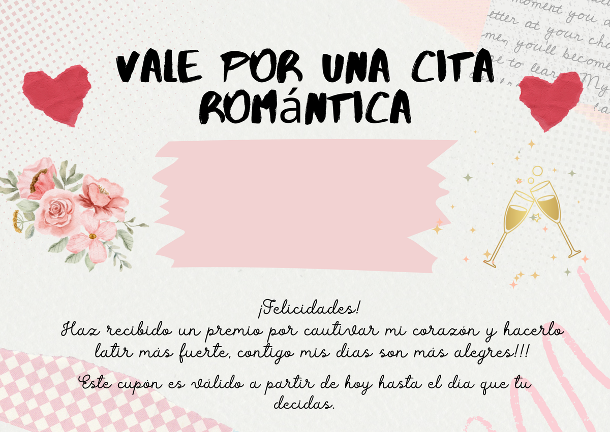 Tarjeta Cita Romántica / Romantic Date Card